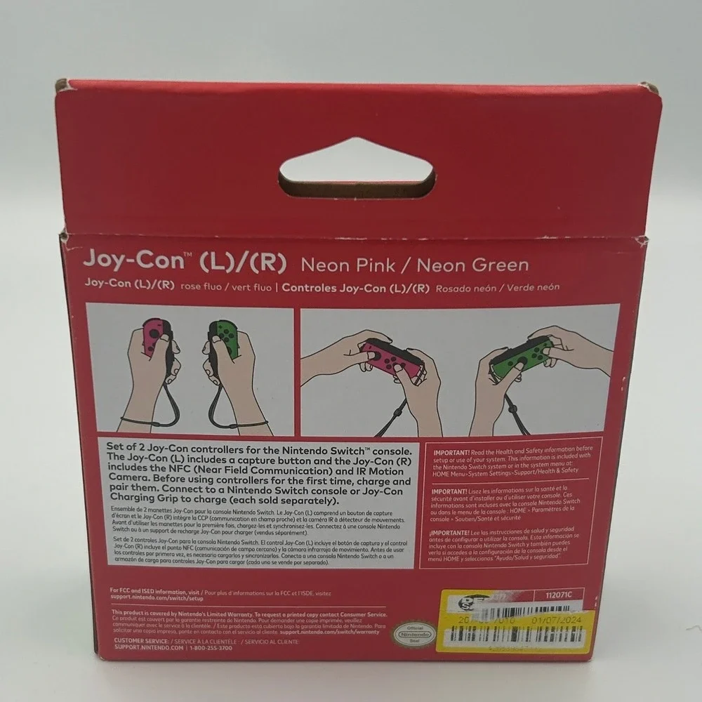 Nintendo Switch Joy-Con Controllers L/R Neon Pink Neon Green